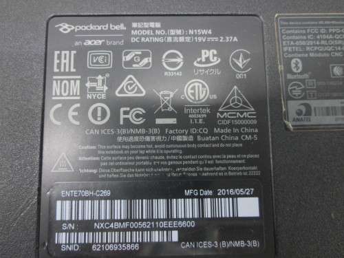 Acer Aspire E1-530 Bottom Base Cover UL-E173569